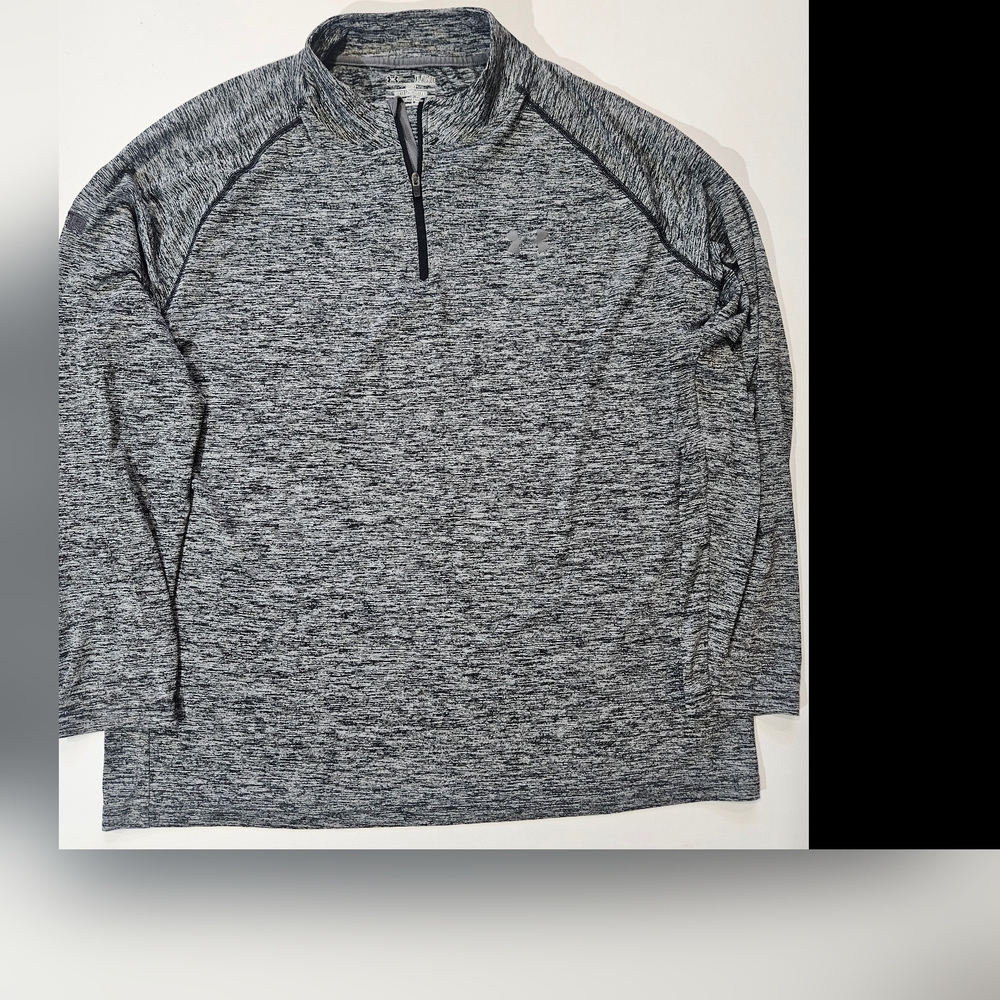 Under Armour Mens 1/4 Zip XL Grey Loose Fit Heatgear Activewear Pullover